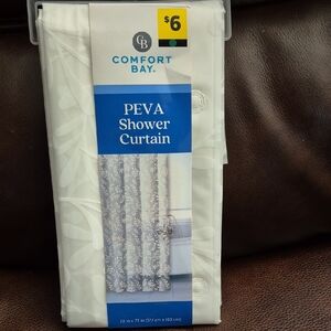 Comfort Bay White Floral PEVA Shower Curtain
